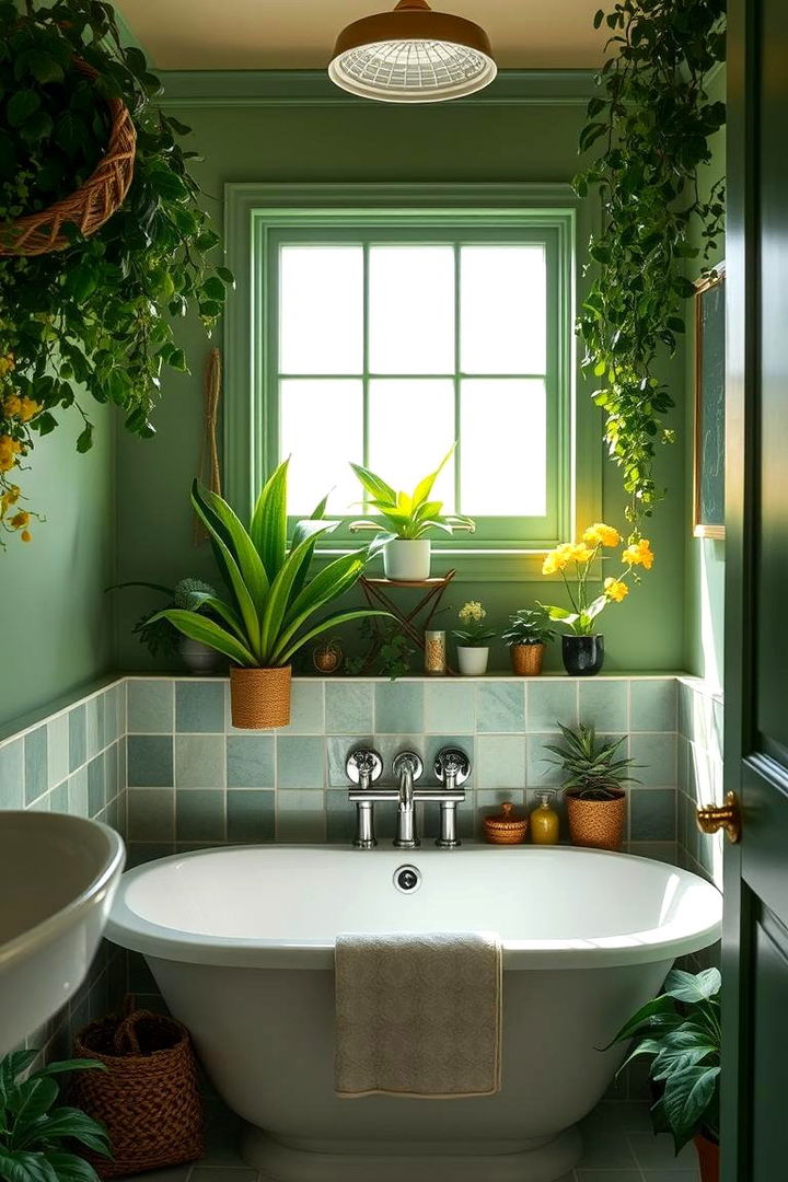 Garden Inspired Green Bath Spaces - 22 Yellow and Green Bathroom Ideas