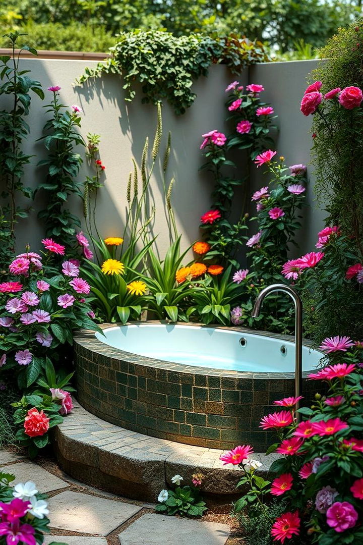 Garden Integrated Bathtub Escape - 22 Outdoor Bathtub Ideas