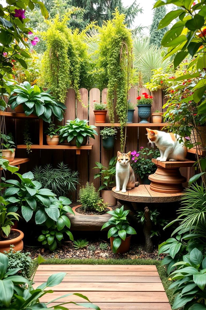Garden Integrated Cat Paradise - 22 Outdoor Cat Tree Ideas