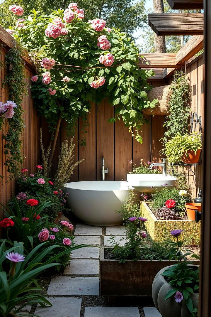 Garden Integrated Design - 22 Rustic Outdoor Bathroom Ideas