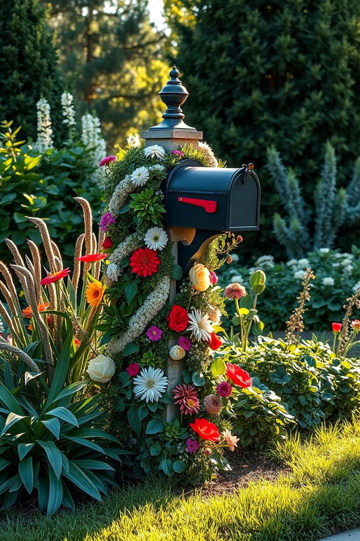 Garden Integrated Mailbox Post - 22 Mailbox Post Ideas