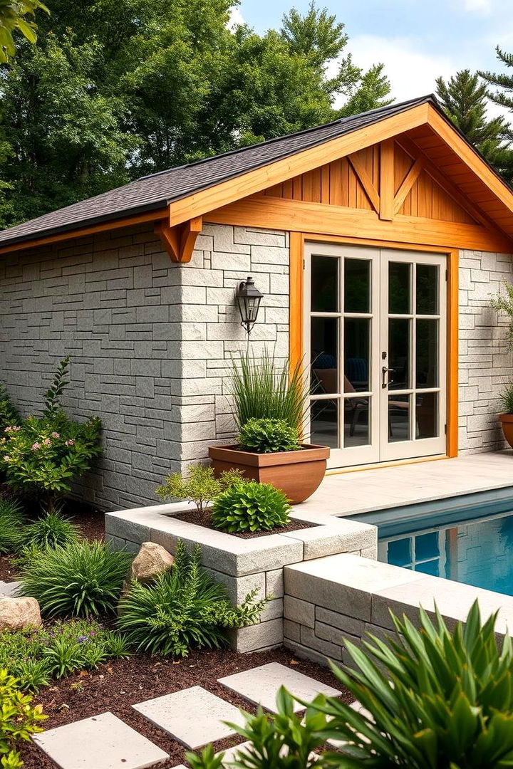 Garden Integrated Shed - 22 Pool Shed Ideas