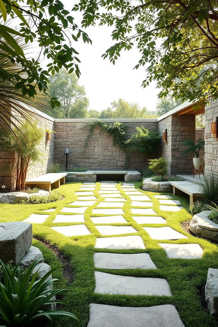 Garden Integrated Stone Oasis - 22 Stone Porch Ideas