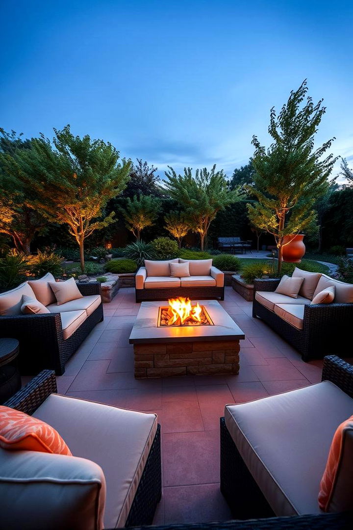 Garden Lounge Setting - 22 Sunken Fire Pit Ideas