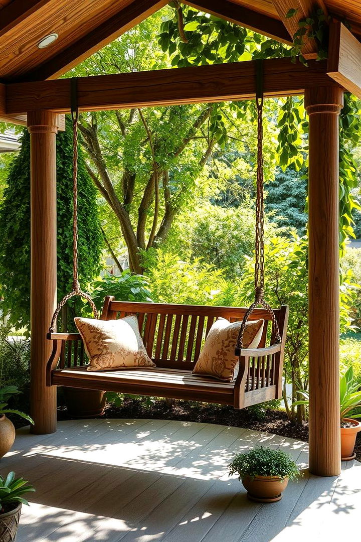 Garden Oasis Swing - 22 Front Porch Swing Ideas