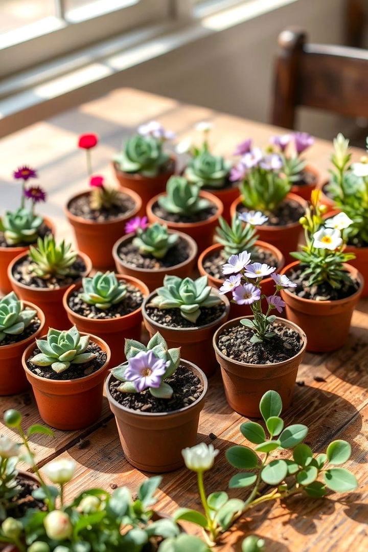 Garden Party Mini Pots Centerpiece - 22 Baby Shower Centerpiece Ideas