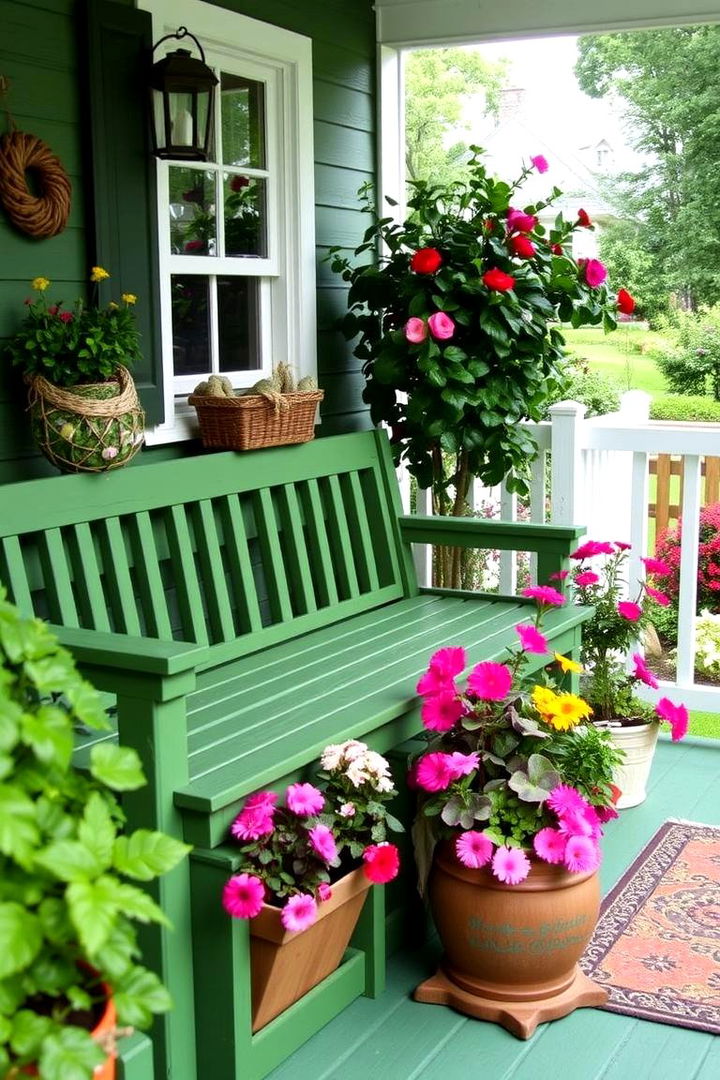 Garden Planter Bench - 22 Front Porch Bench Ideas