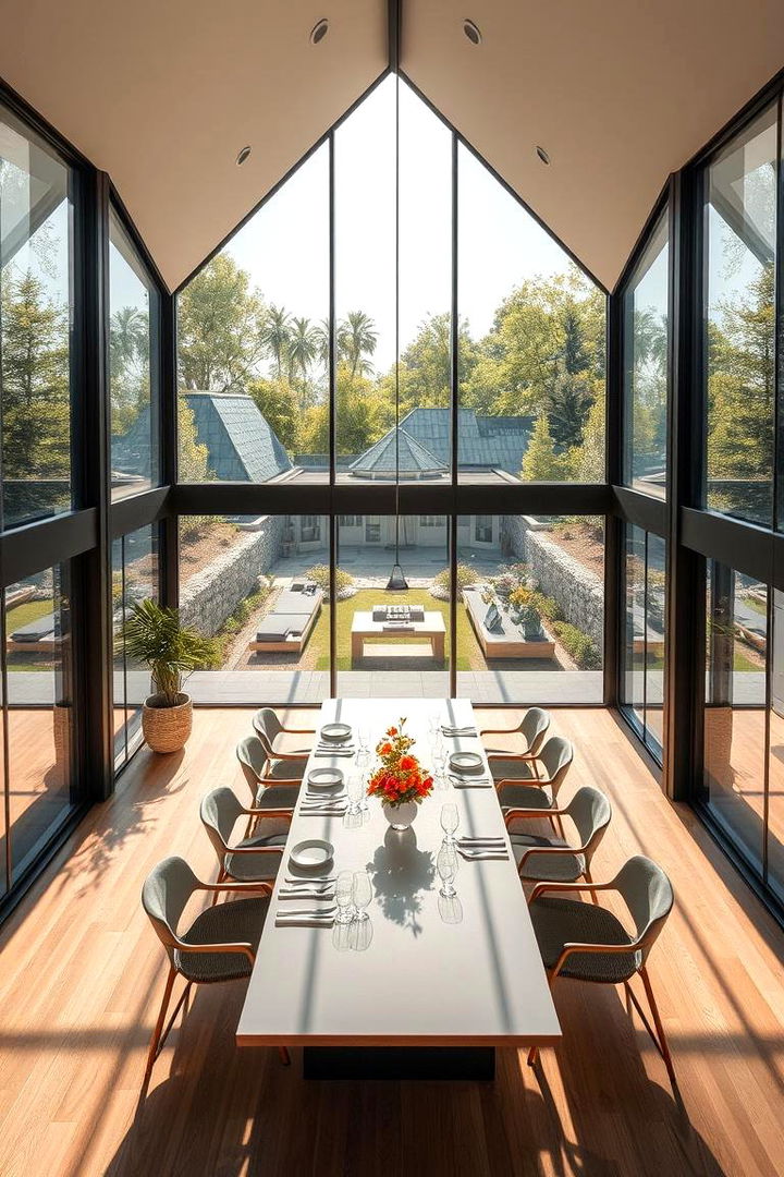 Garden Views with Glass Walls - 22 Sunroom Dining Room Ideas