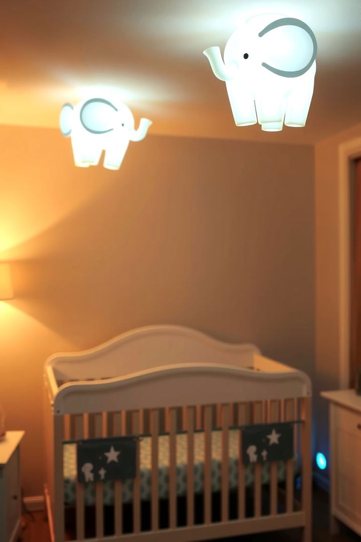 Gentle Lighting Effects - 22 Elephant Nursery Ideas