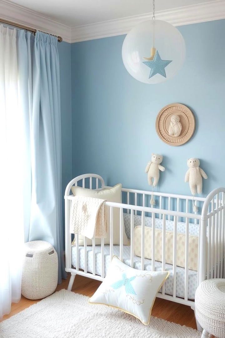 Gentle Pastel Blue Accents - 22 Blue Nursery Ideas