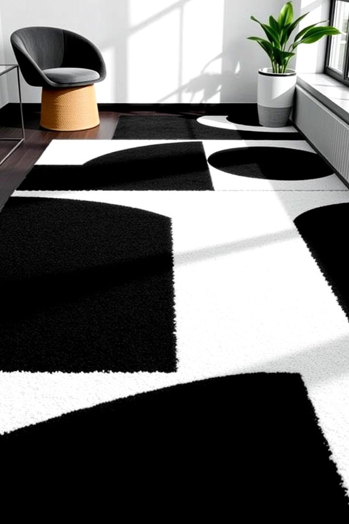 Geometric Artistry - 22 Living Room Rug Ideas