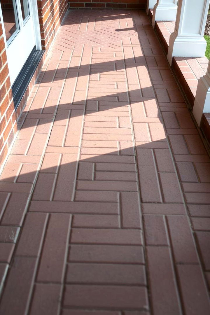 Geometric Brick Patterns - 22 Brick Porch Ideas
