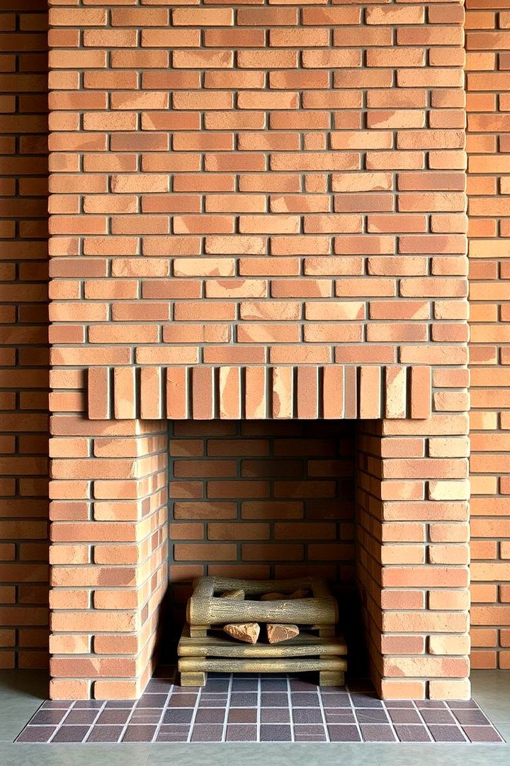 Geometric Brick Patterns - 22 Brick Fireplace Ideas
