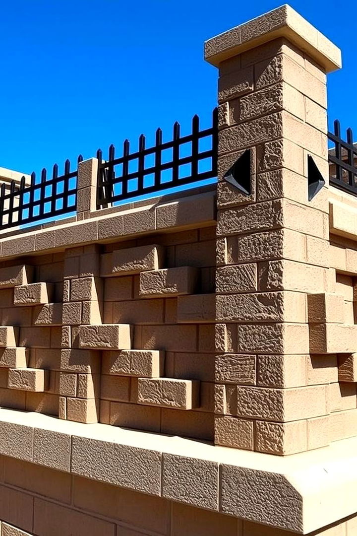 Geometric Cinder Block Design - 22 Cinder Block Fence Ideas