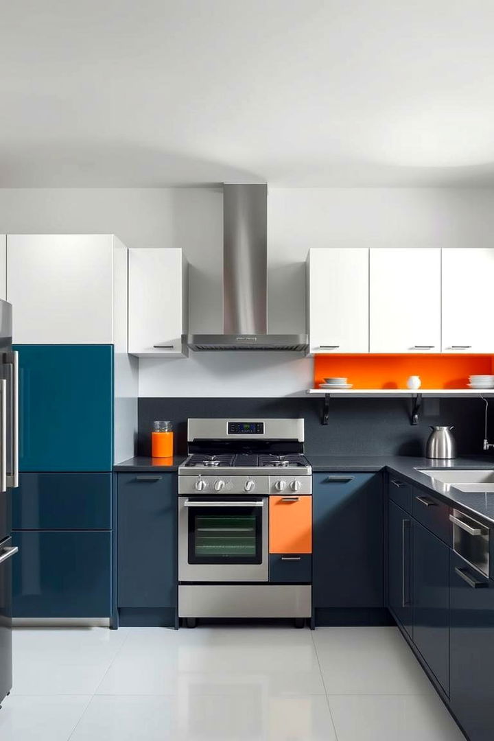 Geometric Color Blocks - 22 Kitchen With Colored Appliances Ideas