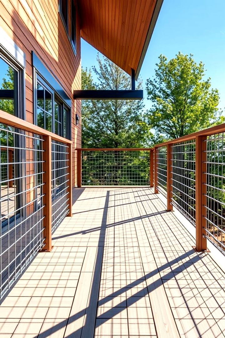 Geometric Design Hog Wire - 22 Hog Wire Deck Railing Ideas