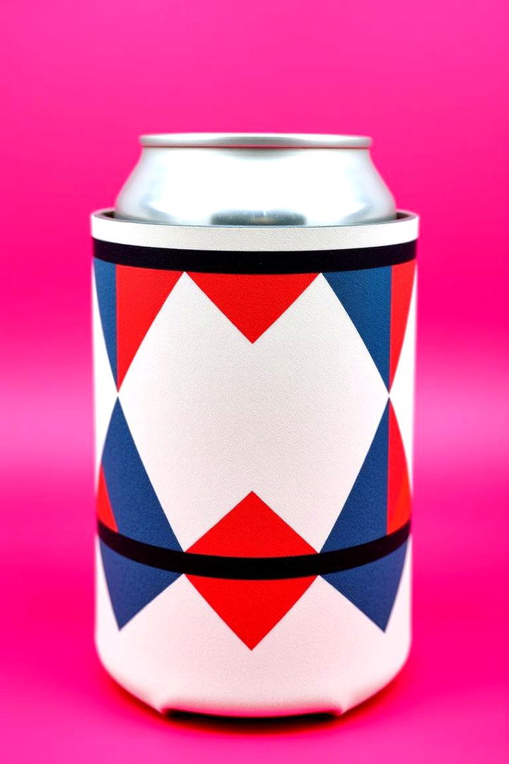 Geometric Design Koozie - 22 Wedding Koozie Ideas
