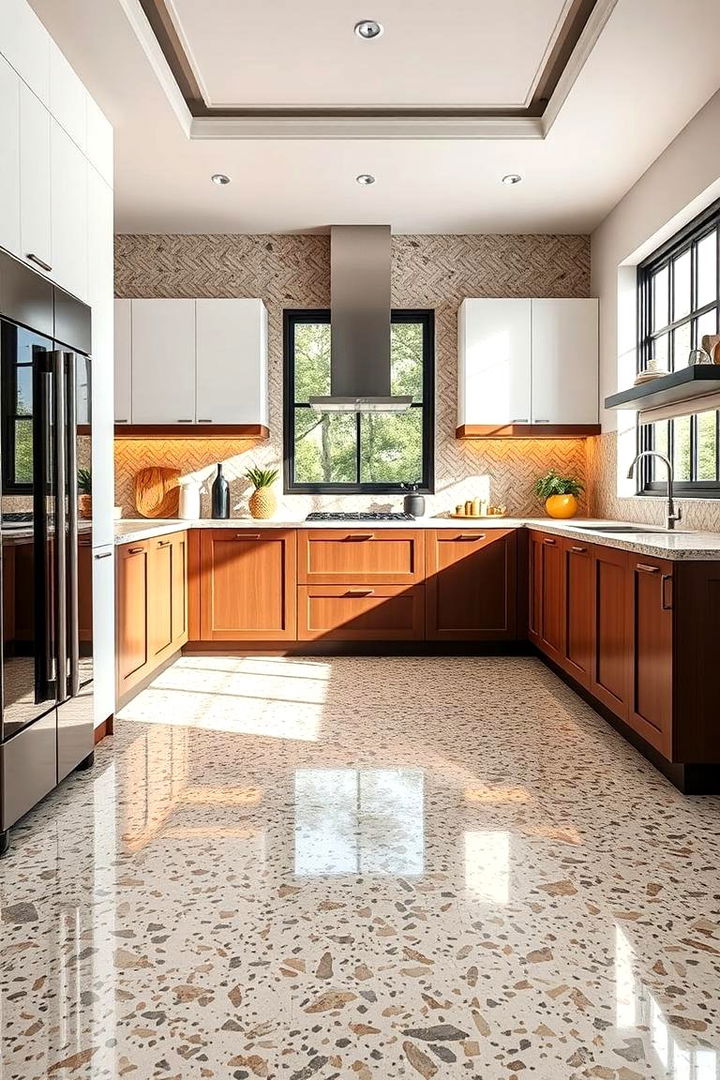 Geometric Design Plays - 22 Terrazzo Kitchen Floor Ideas