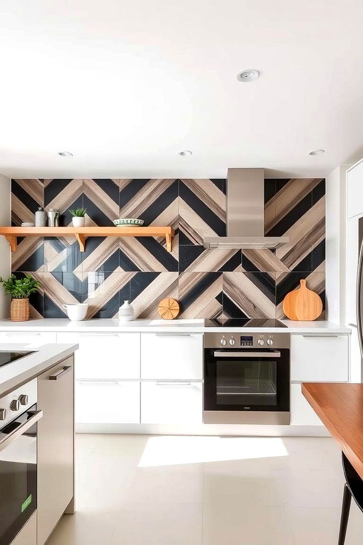 Geometric Designs - 22 Kitchen Accent Wall Ideas