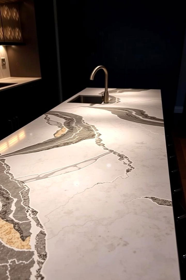Geometric Elegance - 22 Marble Kitchen Island Ideas