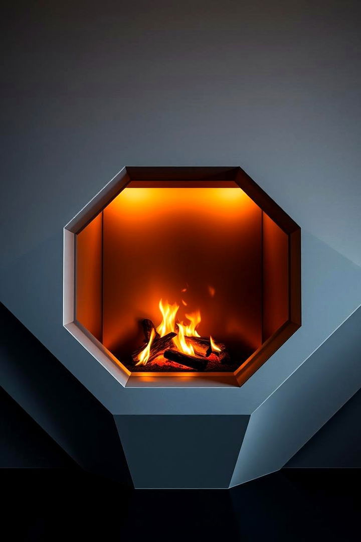 Geometric Focal Statement - 22 Mid-century Modern Fireplace Ideas