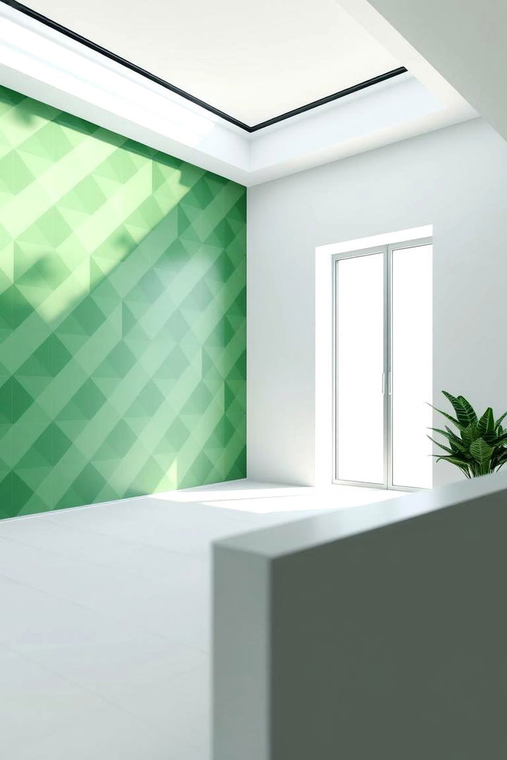 Geometric Green Patterns - 22 Green Accent Wall Ideas