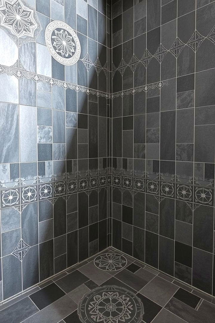 Geometric Grouted Patterns - 22 Grey Tile Bathroom Ideas