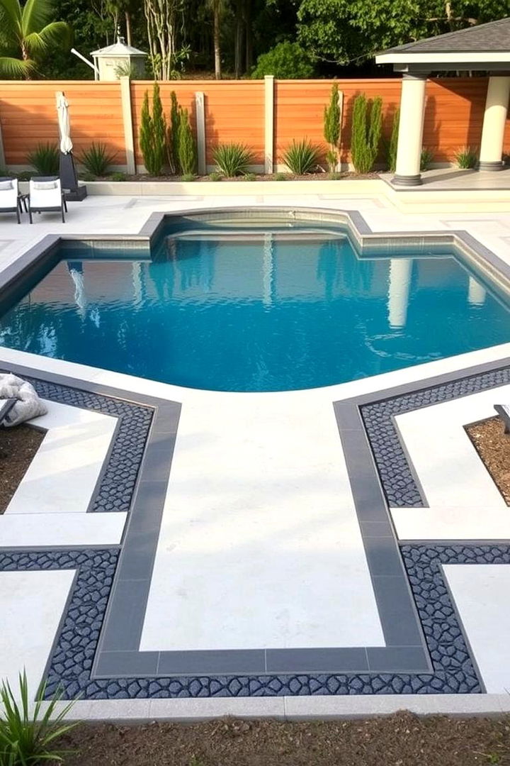 Geometric Hardscaping Designs - 22 Pool Landscaping Ideas