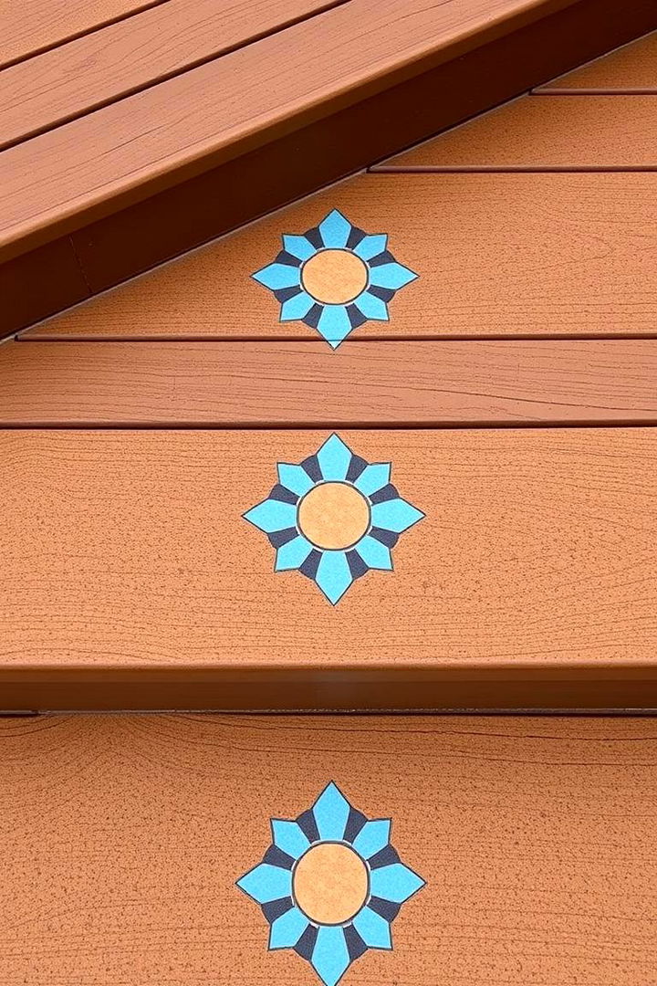 Geometric Inlays - 22 Deck Steps Ideas