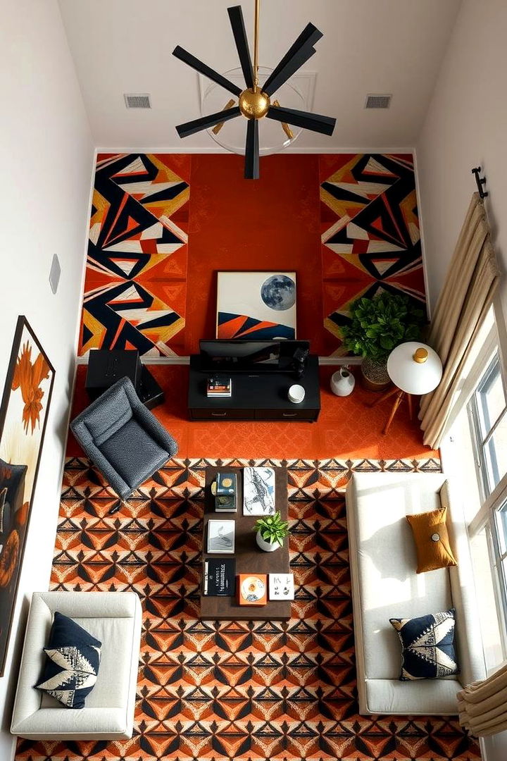 Geometric Inspired Arrangements - 22 terracotta living room ideas