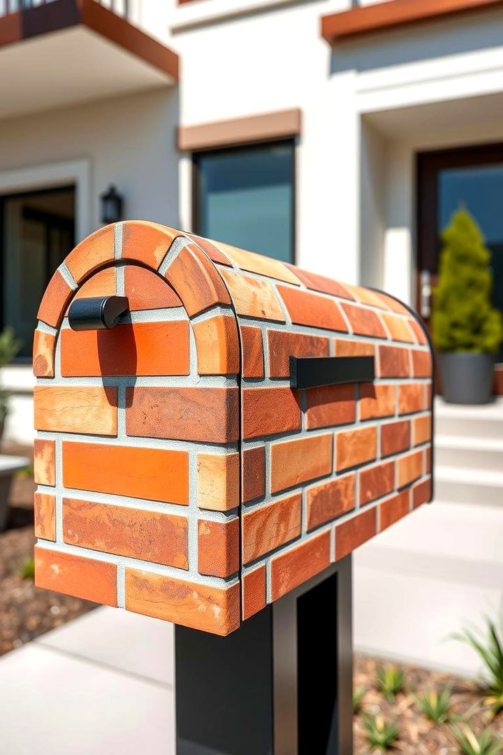 Geometric Inspired Brick Mailboxes - 22 Brick Mailbox Ideas