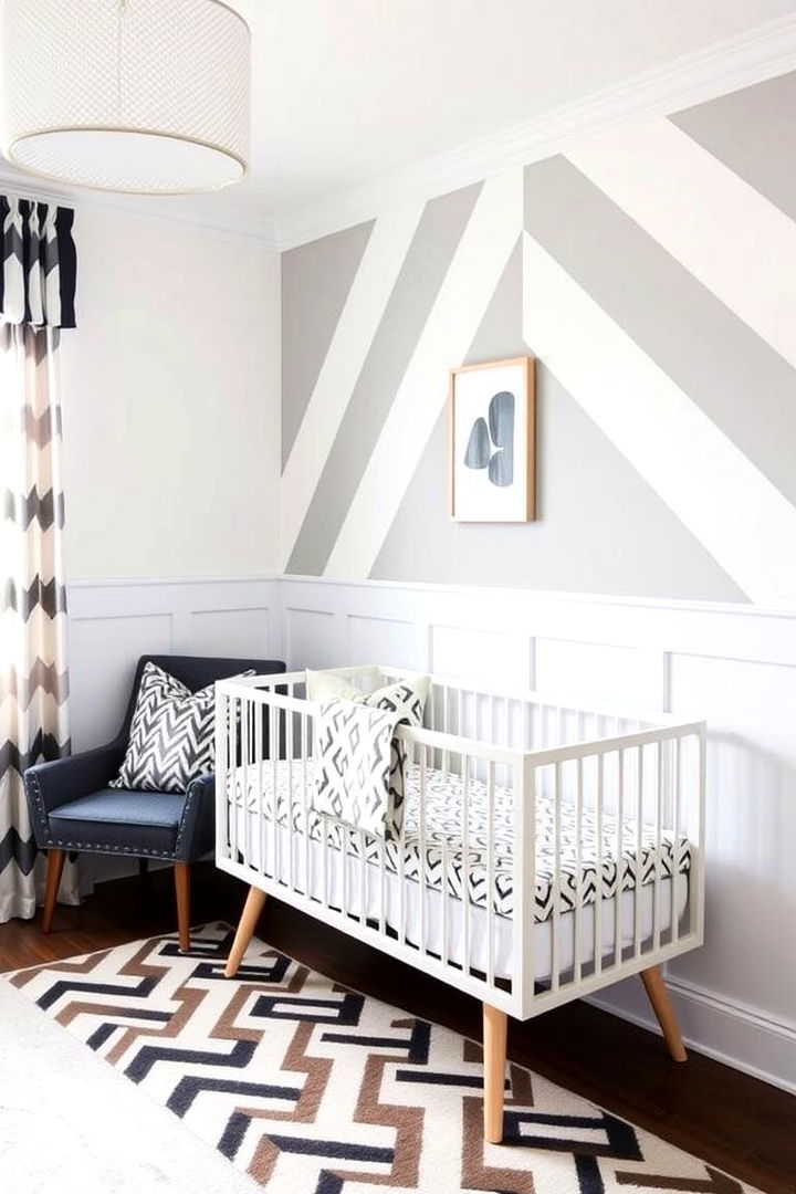 Geometric Lines Appeal - 22 Wainscoting Nursery Ideas