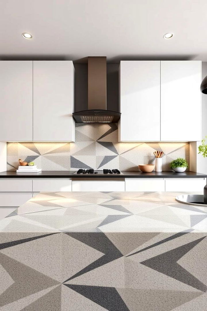 Geometric Microcement Patterns - 22 Microcement Kitchen Ideas