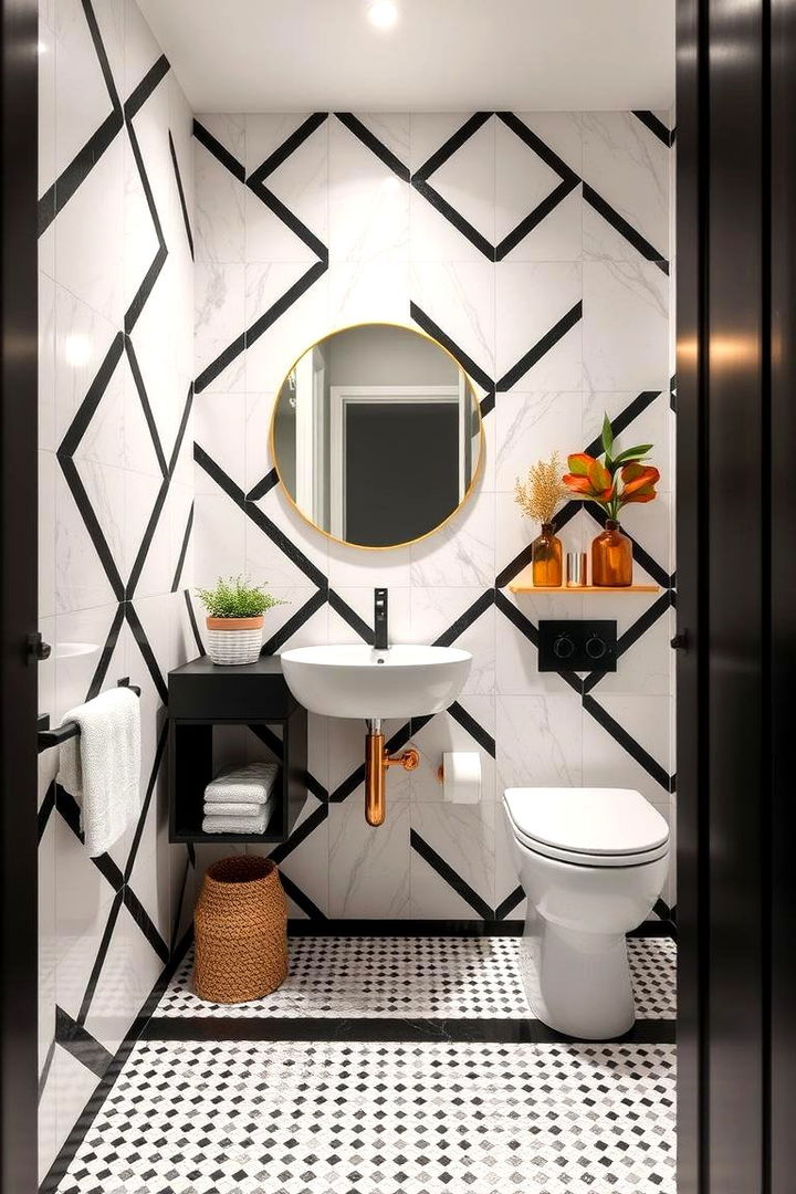 Geometric Modernity - 22 Half Bathroom Ideas