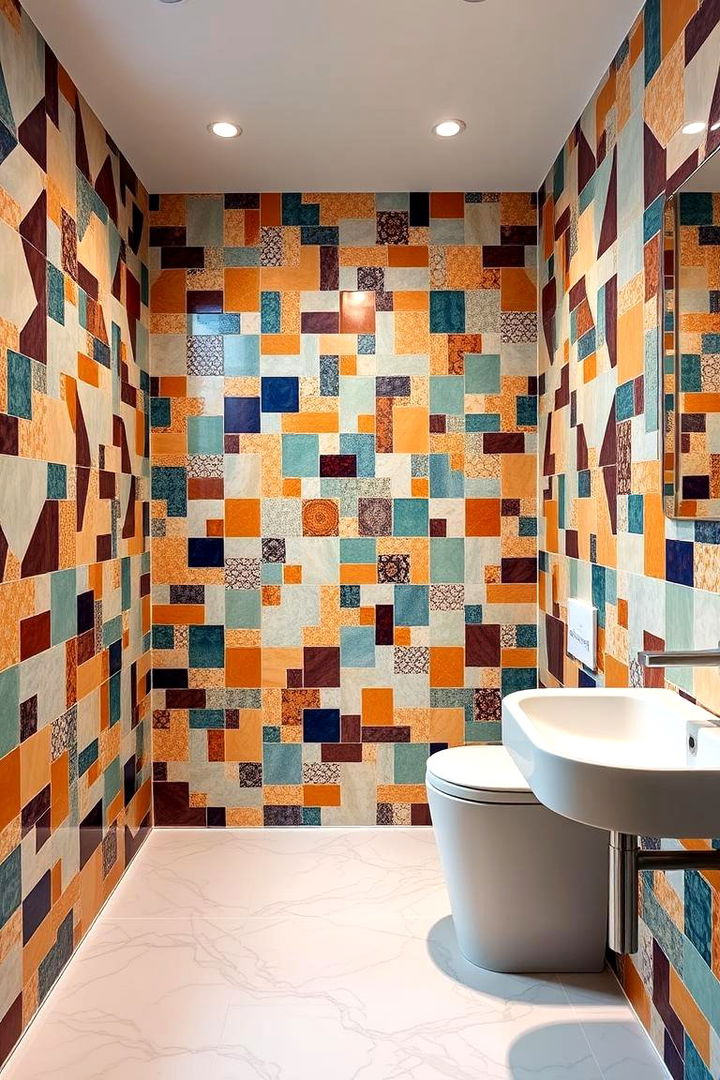Geometric Mosaic Paneling for a Modern Touch - 22 Bathroom Wall Paneling Ideas