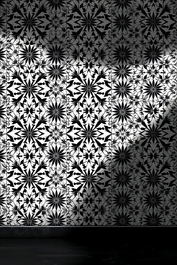 Geometric Mosaic Patterns - 22 Black and White Kitchen Backsplash Ideas