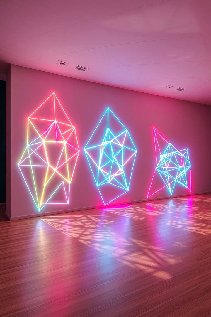 Geometric Neon Patterns - 22 Neon Bedroom Ideas