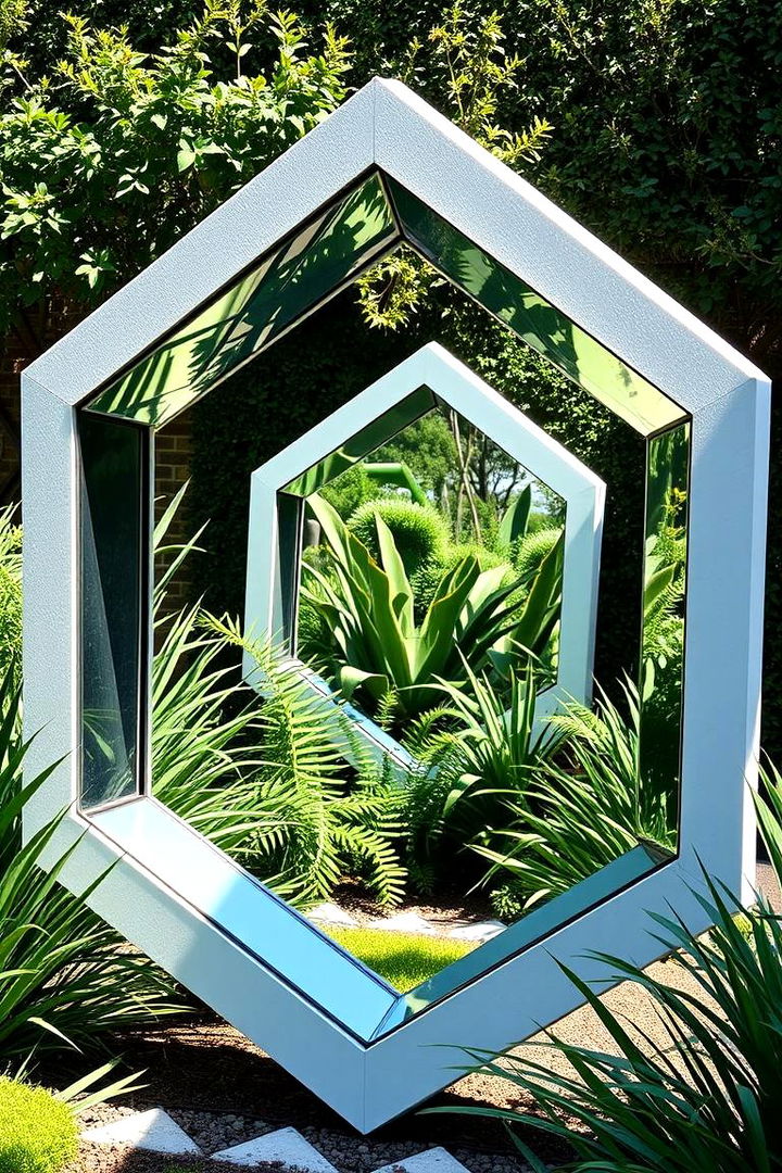 Geometric Outdoor Reflections - 22 Garden Mirror Ideas