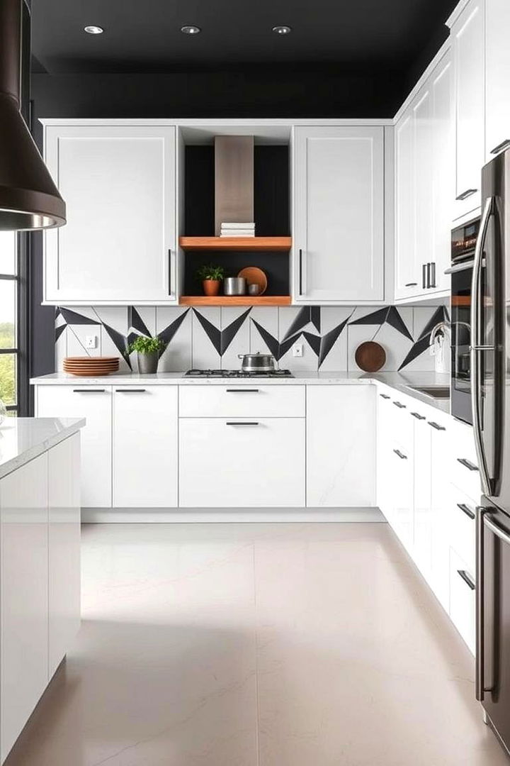 Geometric Pattern Accents - 22 Kitchen Wainscoting Ideas