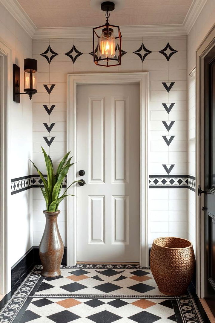 Geometric Pattern Accents - 22 Modern Entryway Ideas