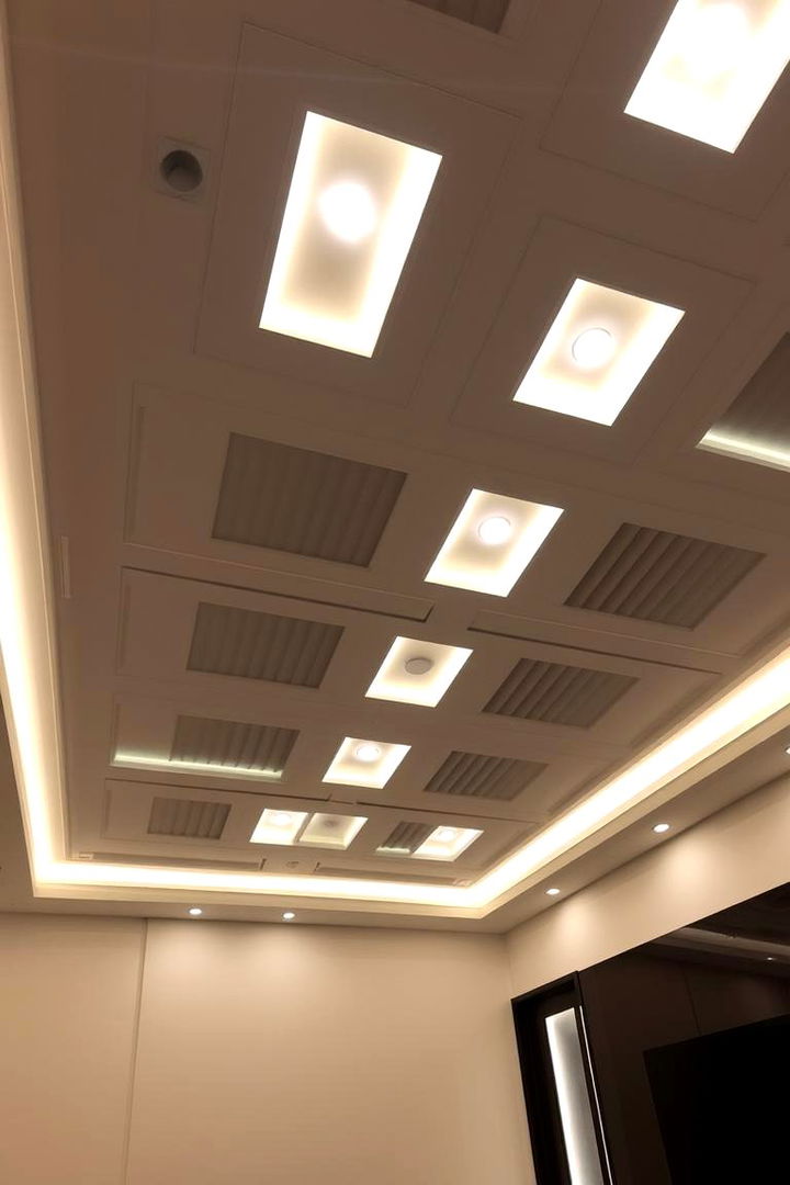 Geometric Pattern Creativity - 22 Living Room False Ceiling Design Ideas