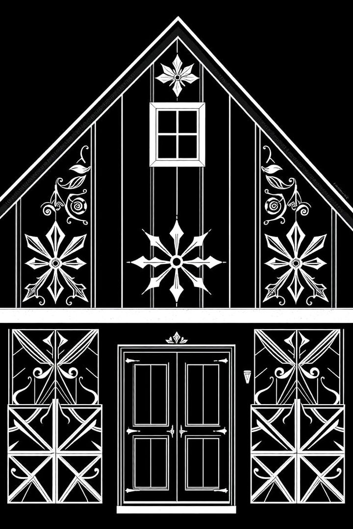 Geometric Pattern Detailing - 22 Black Modern Farmhouse Exterior Design Ideas