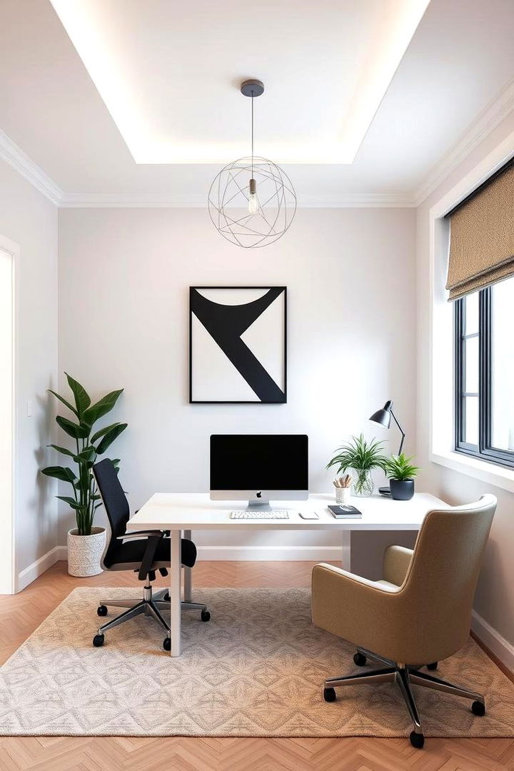 Geometric Pattern Focus - 22 Home Office Background Ideas