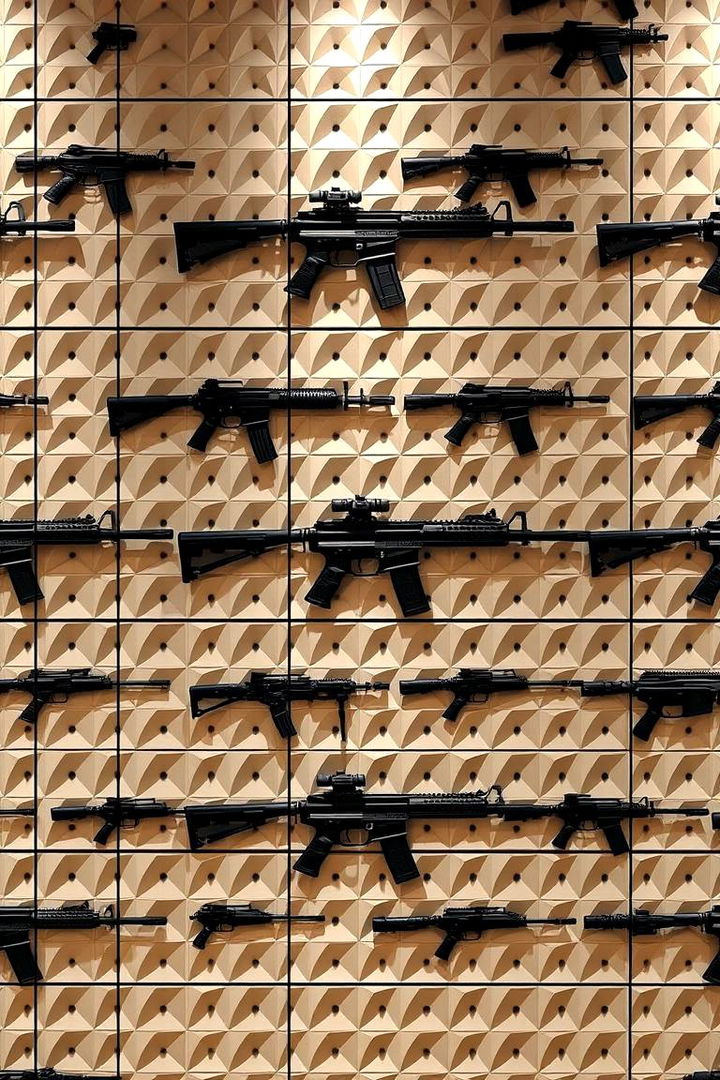 Geometric Pattern Gun Wall - 22 Gun Wall Ideas