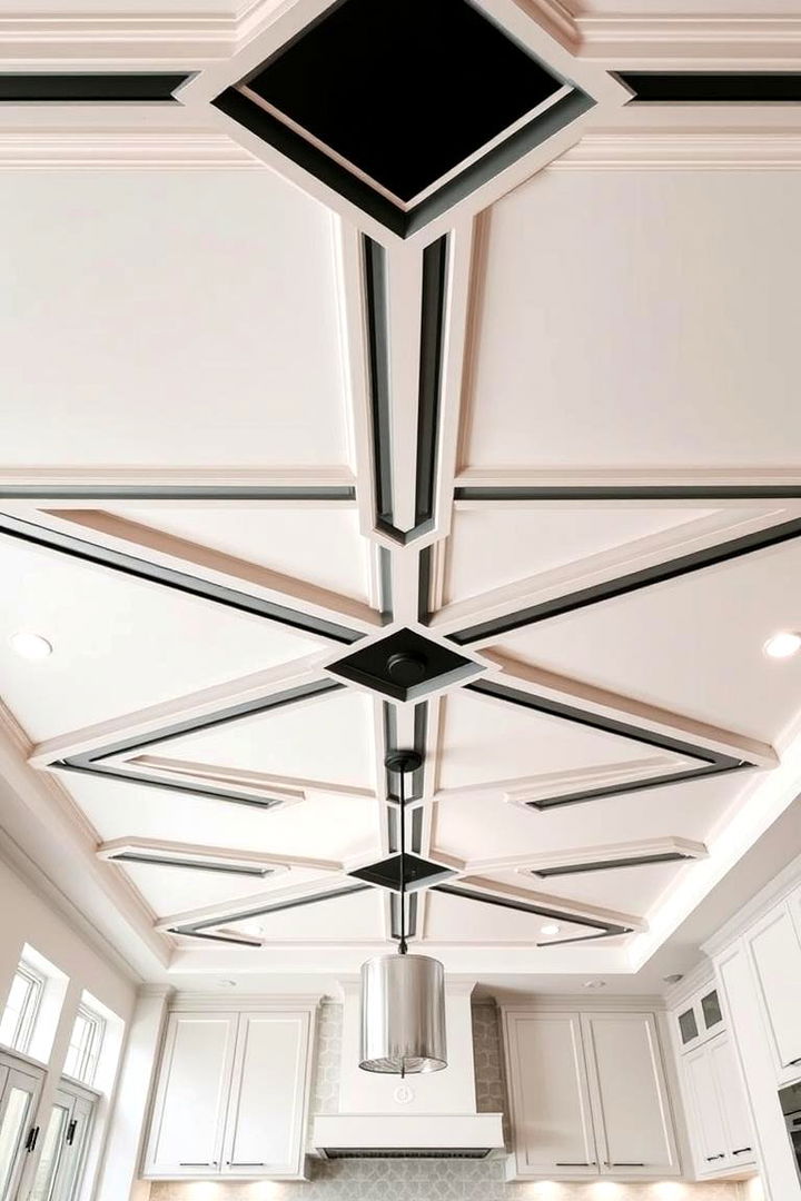 Geometric Pattern Innovations - 22 Kitchen Ceiling Ideas