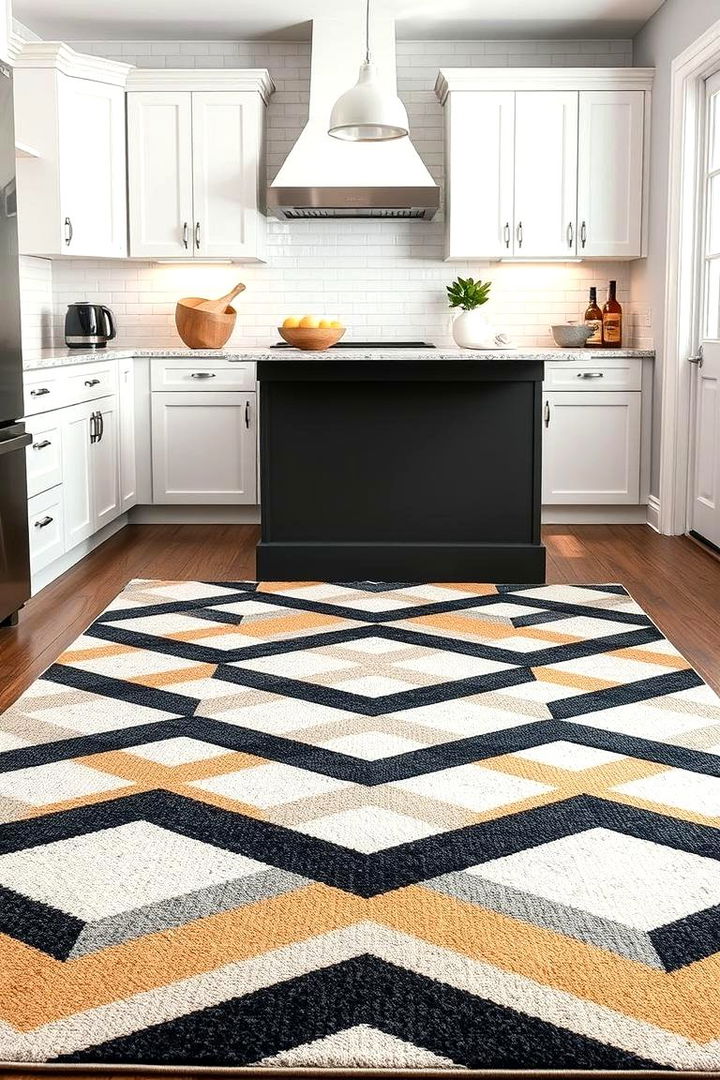 Geometric Pattern Innovations - 22 Kitchen Rug Ideas