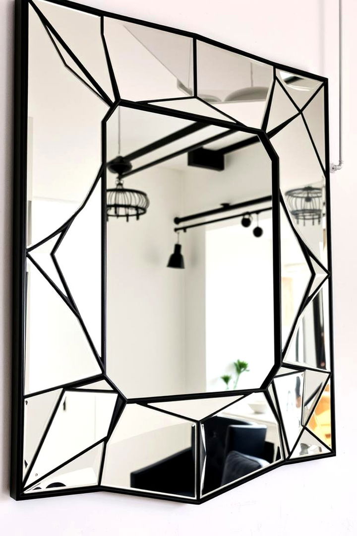 Geometric Pattern Mirror - 22 Living Room Mirror Ideas