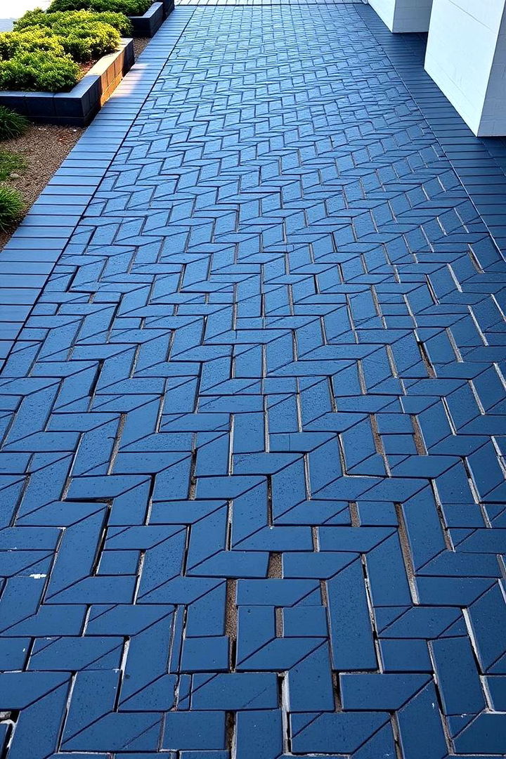 Geometric Pattern Play - 22 Black Brick Walkway Ideas