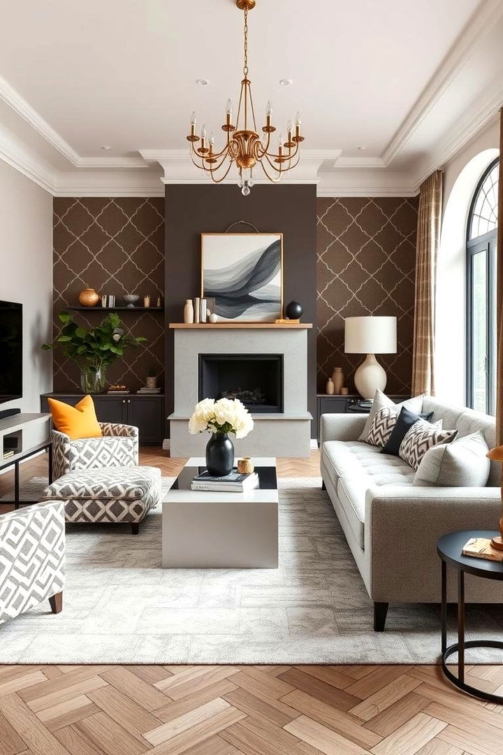 Geometric Pattern Play - 22 Dulux Egyptian Cotton Living Room Ideas