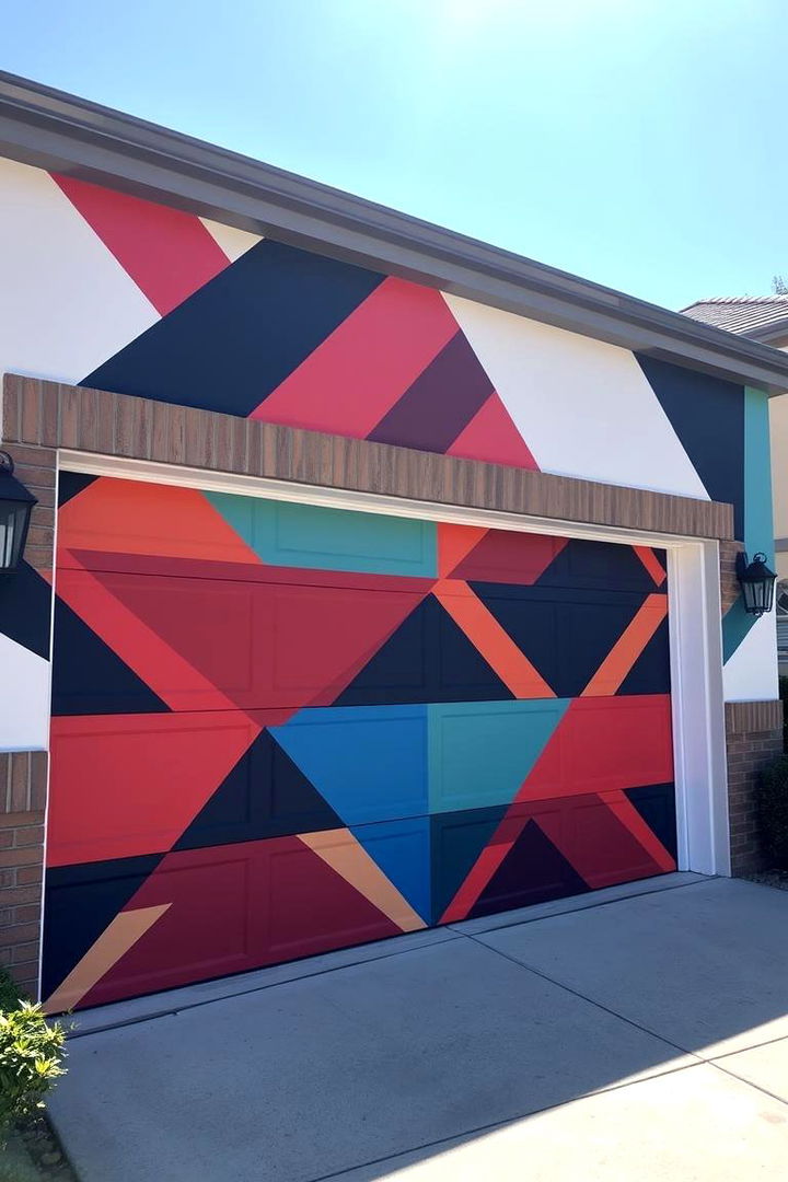 Geometric Pattern Play - 22 Garage Door Paint Ideas